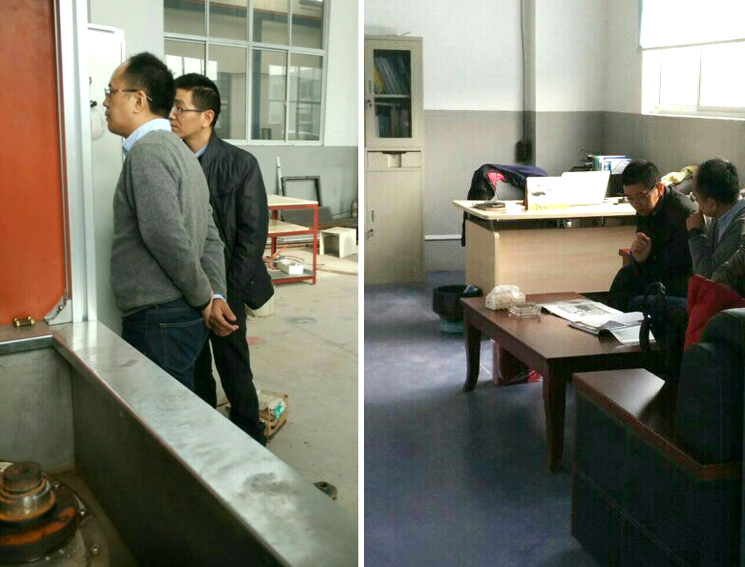 李先生來廠查驗(yàn)高頻淬火設(shè)備